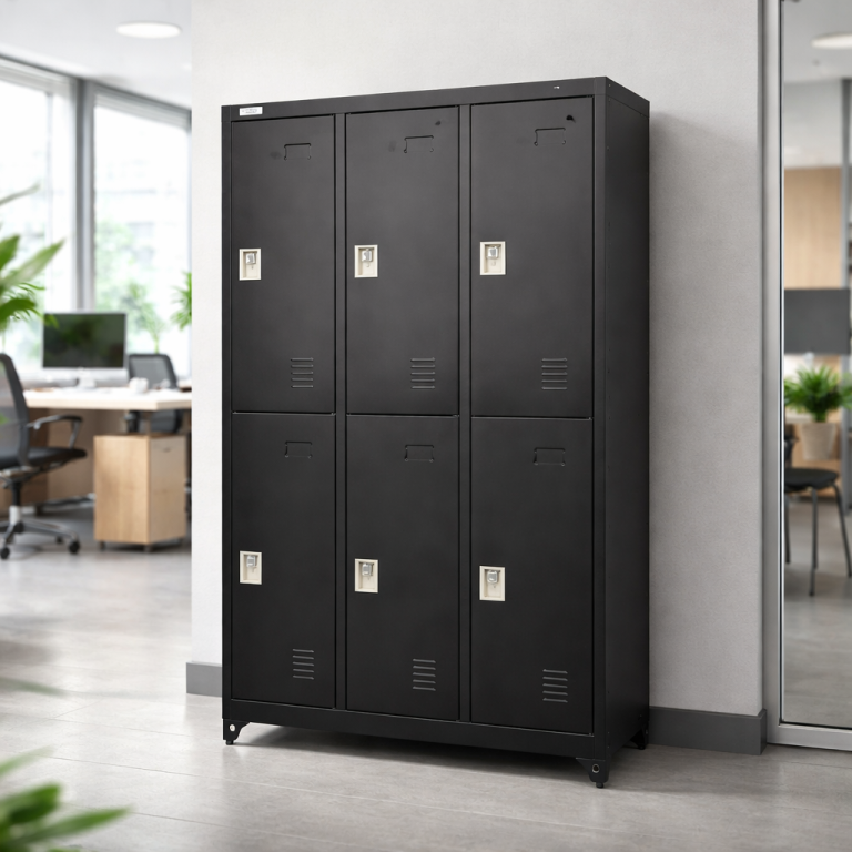 Locker Metálico 3 Cuerpos 6 Casilleros IGPRO IGLO3640NE Negro