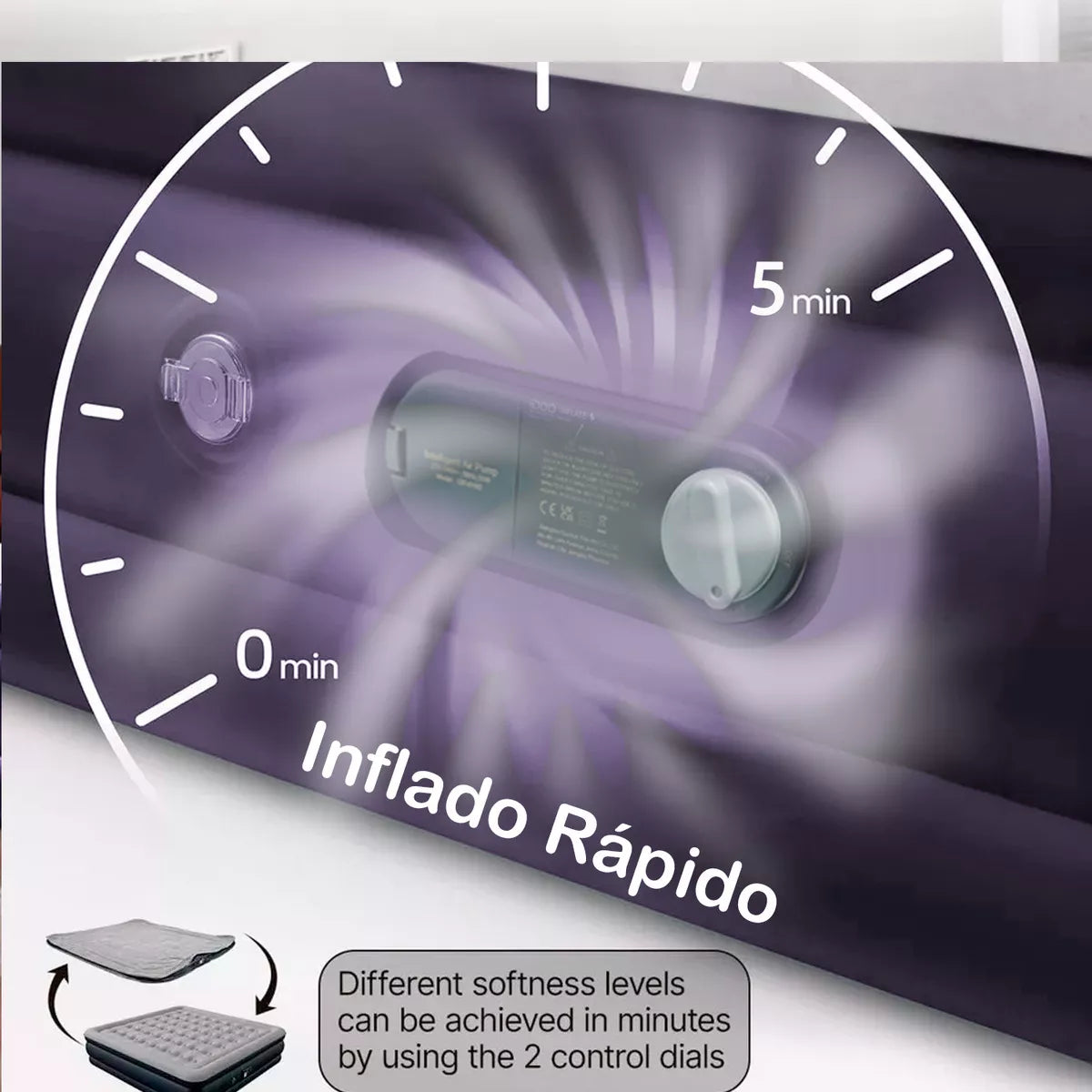 Colchon Cama Inflable Beiti Electrico 2 Plazas 203x125x47cm