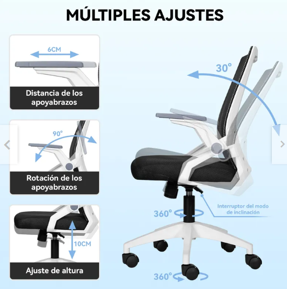 Silla De Escritorio Vidita Rbcl25012602 Blanco