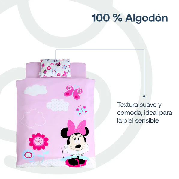 Set De Cuna Bebesit Disney Baby  Minnie Rosado