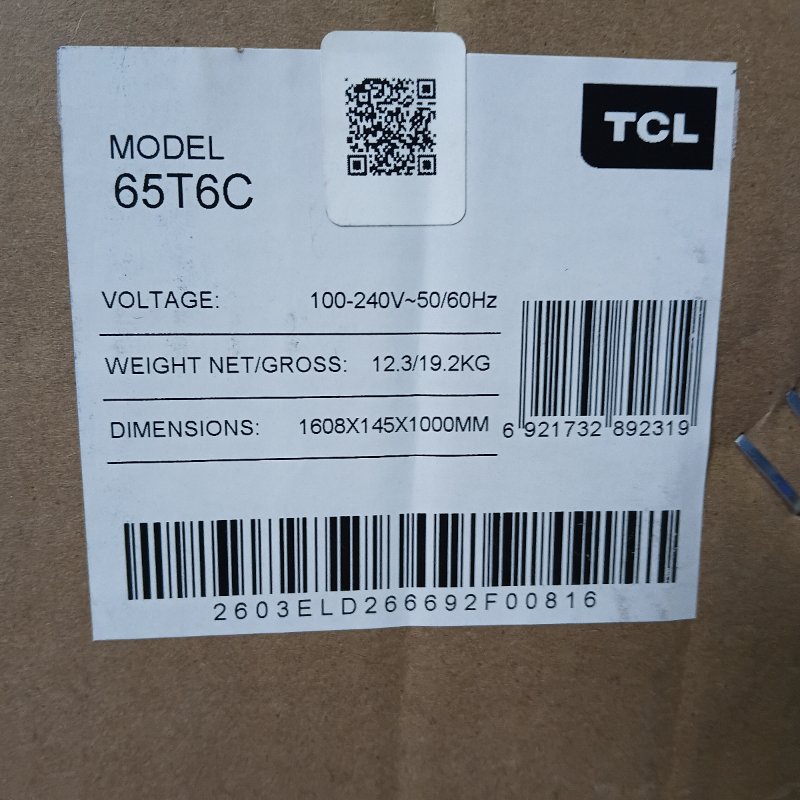 Smart TV TCL QLED 65TC6 4K UHD 65 pulgadas