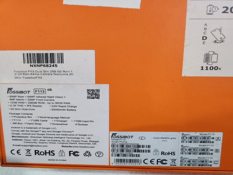 Teléfono Móvil Fossibot F113 256GB ROM 36GB RAM, Metallic Gray