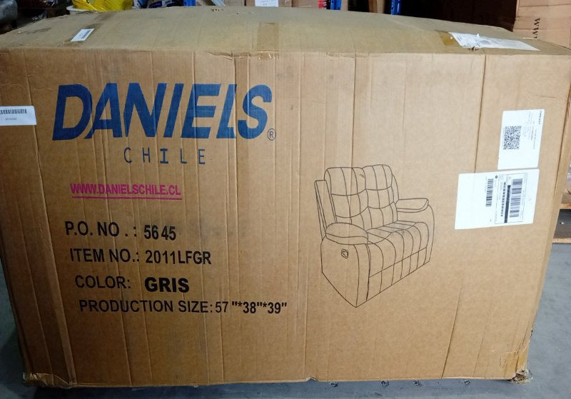 Sofá 2 Cuerpos Reclinable Daniels Norman Elephant Gris