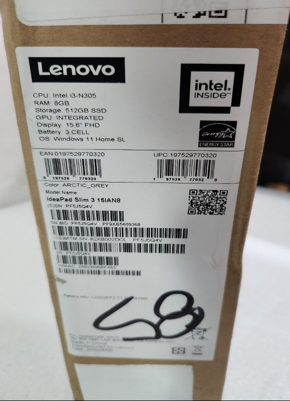 Notebook Lenovo IdeaPad Slim 3 15IAN8 8GB 512GB, Arctic Grey