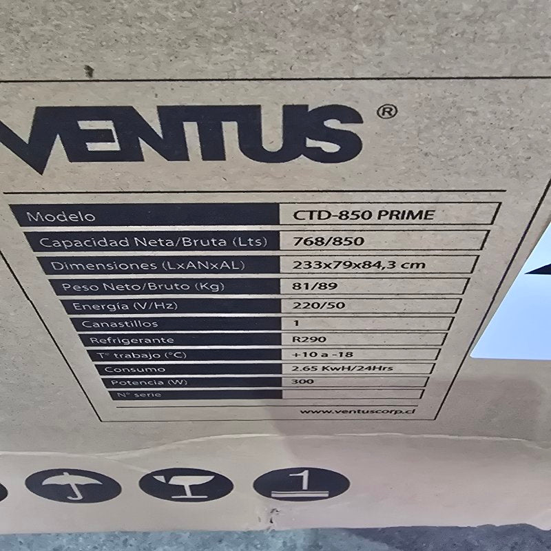 Conservadora Tapa Dura Ventus CTD-850 Prime Blanca 768 Litros