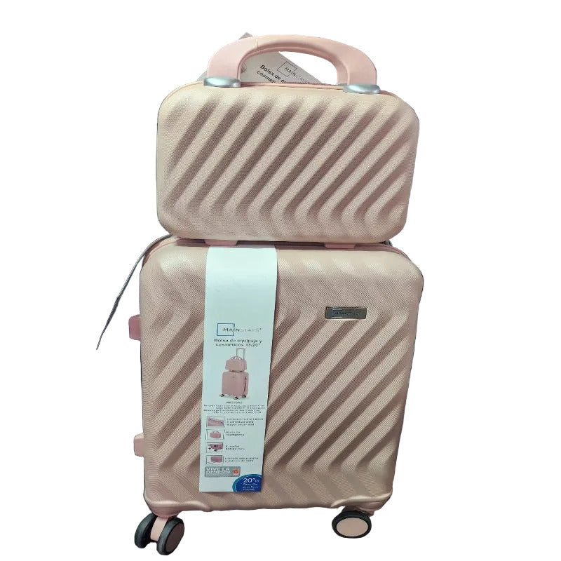 Set de Bolsa de Equipaje y Cosméticos Manstays 13/20 Pulgadas Rosa