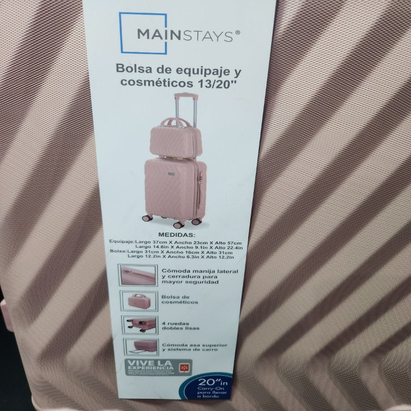 Set de Bolsa de Equipaje y Cosméticos Manstays 13/20 Pulgadas Rosa