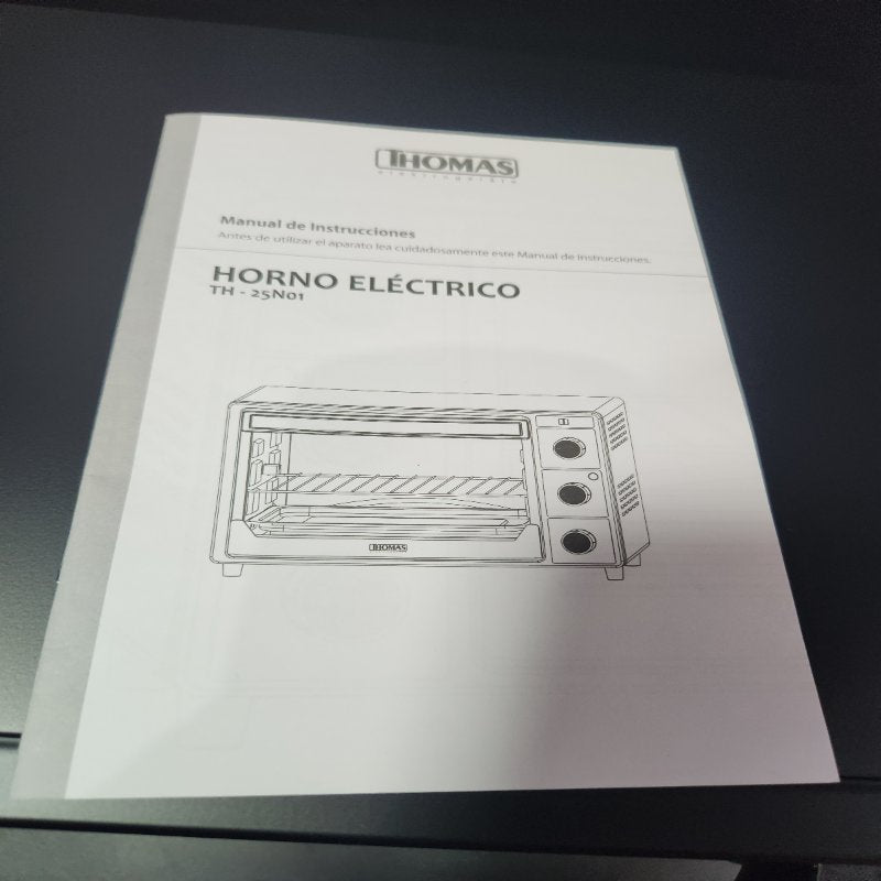 Horno Eléctrico 25 Litros Thomas TH-25N01 1500W, Negro