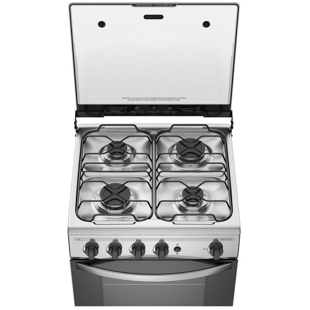 Cocina a Gas Licuado Mademsa M520T 4 Quemadores, Color Negro/Plomo