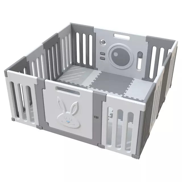 Corral Didáctico de Juegos Bunny Grey Requena Blanco/Gris