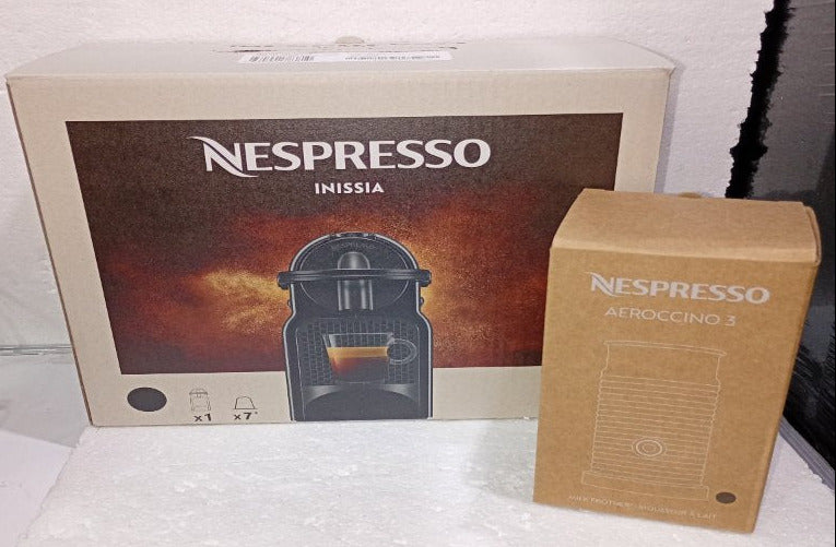 Cafetera de Cápsulas Nespresso Inissia C40 con Espumador de Leche Aeroccino 3