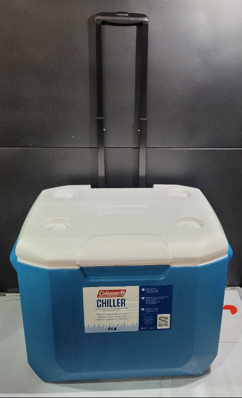 Cooler con Ruedas Coleman Chiller 56.7 Litros Azul
