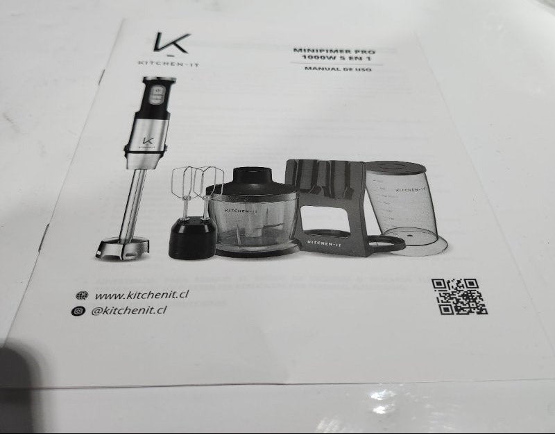 Minipimer Kitchen-It Pro 5 en 1 Negro 10W