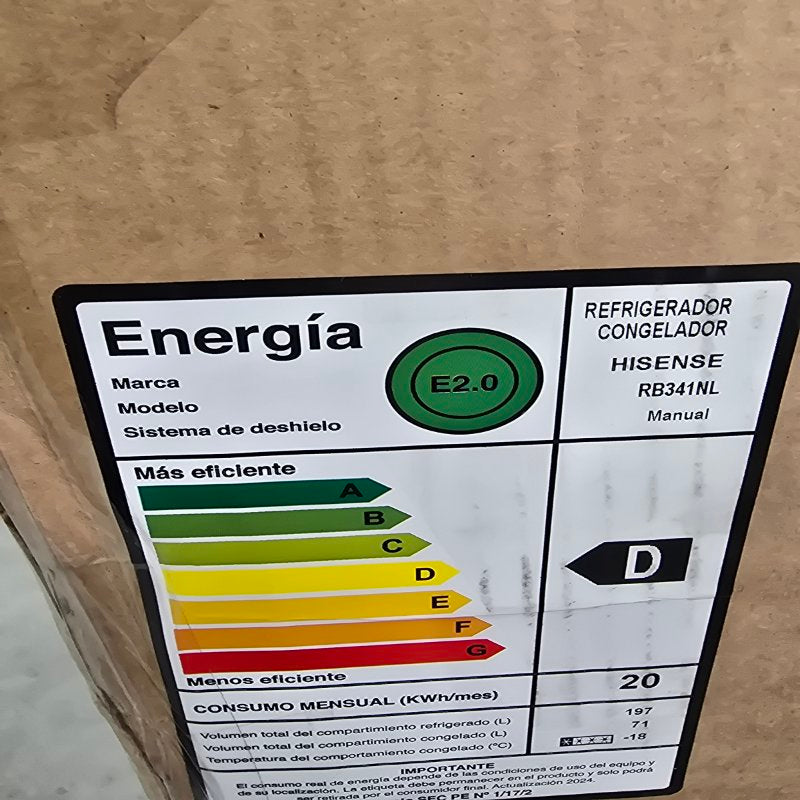 Refrigerador Hisense RB341NL 268 Litros, Plata
