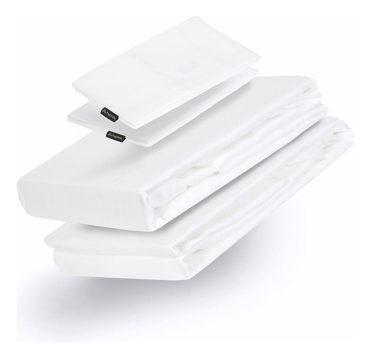 Set De Sabanas Hypnos 100% Bambu Orgánico / Queen Blanco