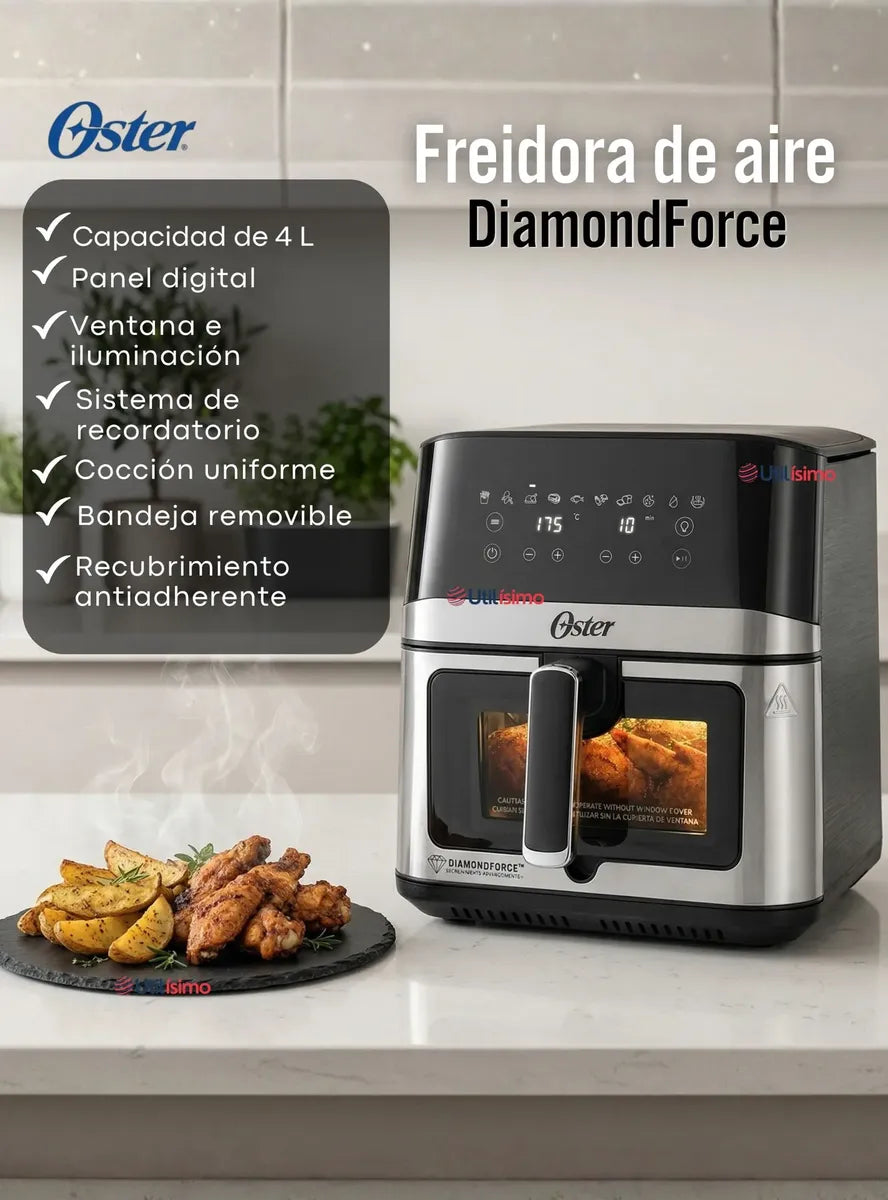 Freidora de Aire Digital Oster CKSTAF75WDSSDF-052 7.5 Litros 10 Programas