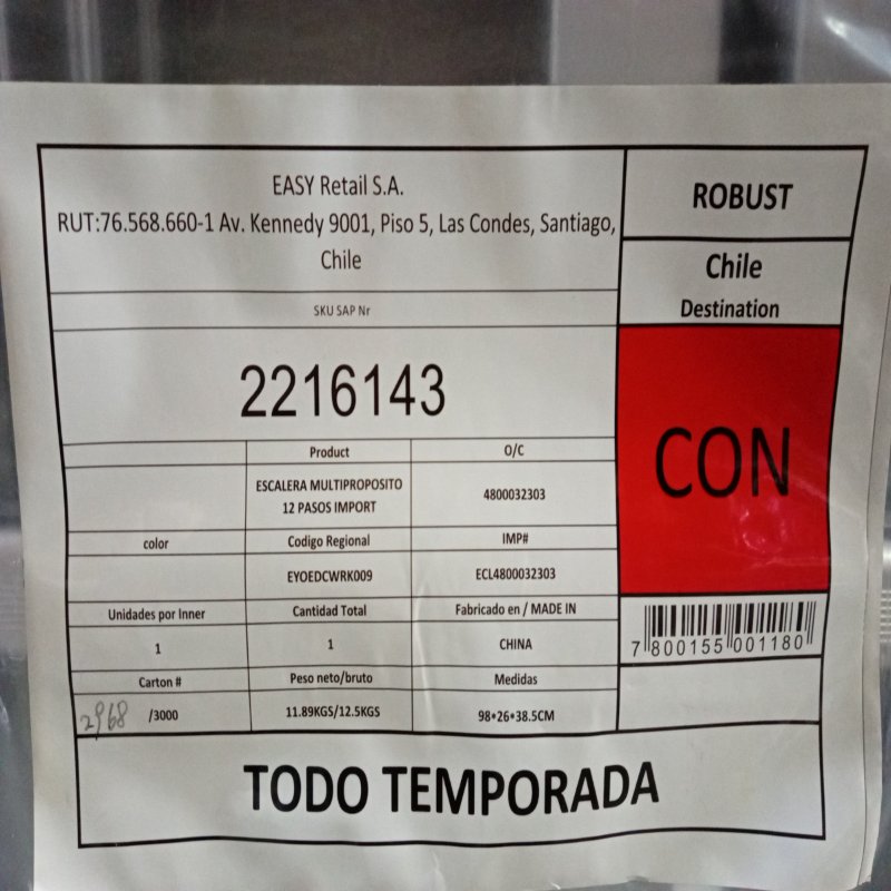 Escalera Multipropósito Alta 3.59 m 12 Peldaños