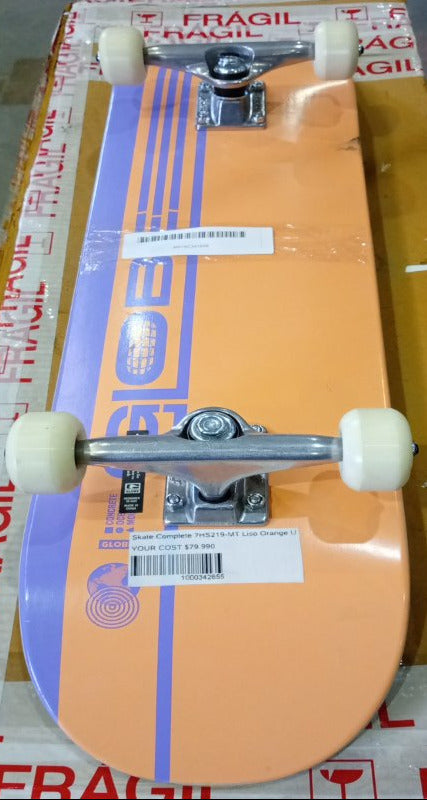 Monopatín Skate Completo Globe G0 7.75" Strype Hard Orange Lavander
