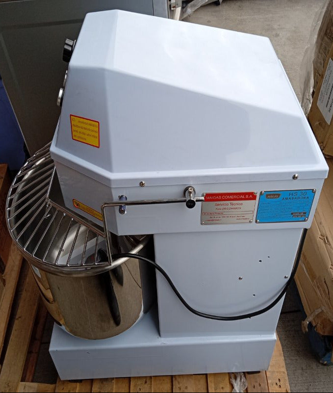 Amasadora Industrial Maigas HS30 12 kg/ 35 Litros, Blanco