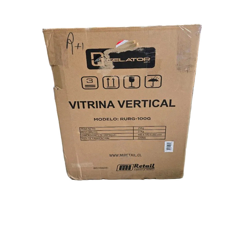 Vitrina Vertical Gelator RURG-100G 100 Litros, Negro