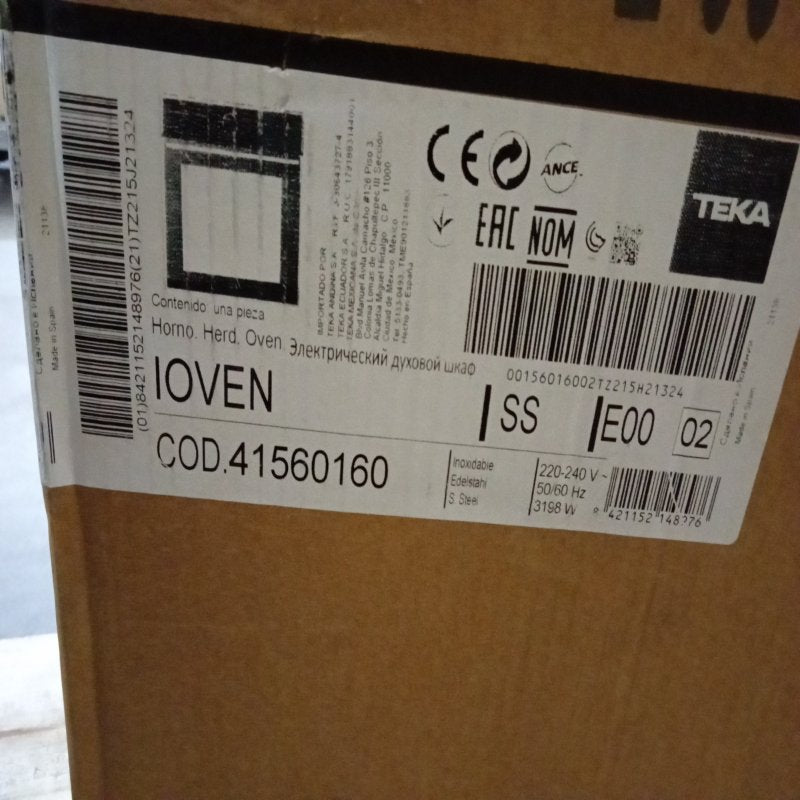 Horno Empotrable Teka HSB 6360 SS con Convector 63 Litros