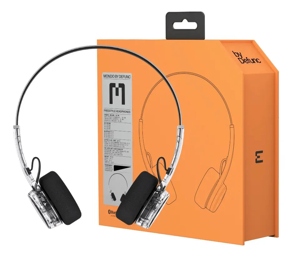 Audífonos Bluetooth Mondo by Defunc Freestyle Transparente Retro 5.3 22H Cristal