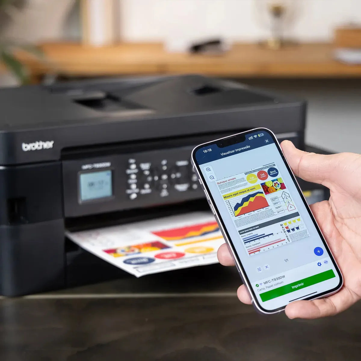 Impresora Multifuncional Brother MFC-T930DW, Negro