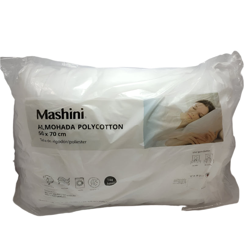 Set 4 Almohadas Mashini 144 Hilos Blanco 50x70cm