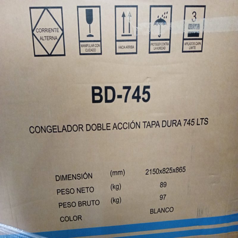 Congelador Industrial Maigas BD-745 745 Litros Doble Acción Tapa Dura, Blanco