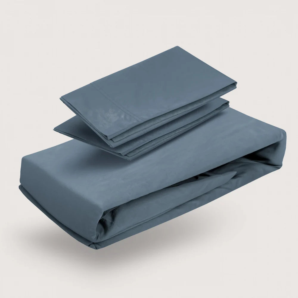 Set Funda de Plumón Hypnos Algodón Lavado 1.5 Plaza, Azul Oscuro