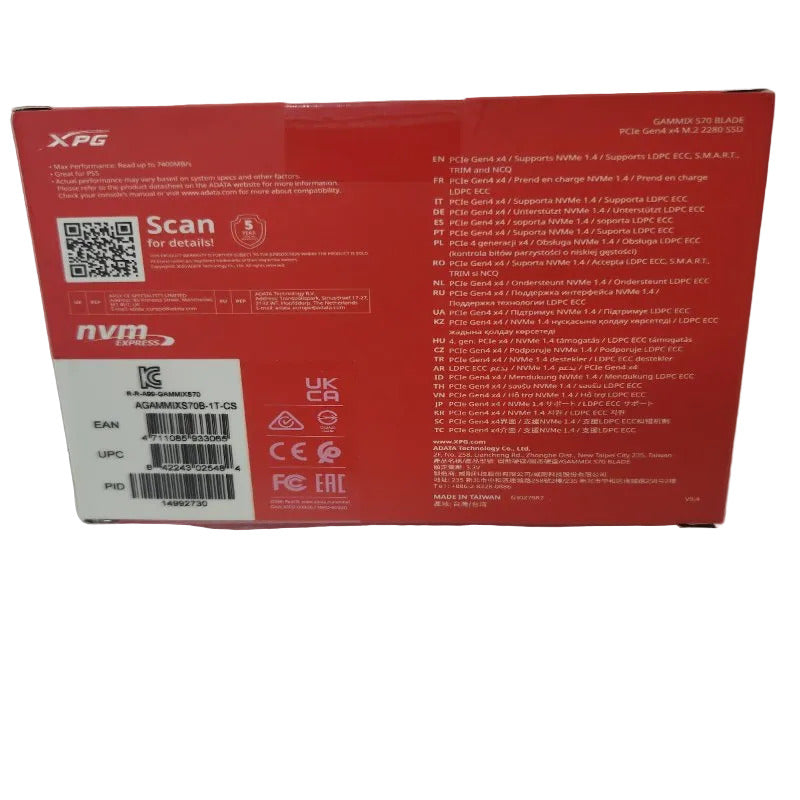 SSD ADATA GAMMIX S70 BLADE 1TB PCIe Gen4 x4 M.2 2280