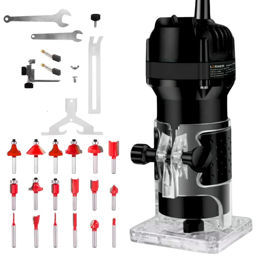 Kit Fresadora De Mano Router Tupi Lernen 6-6.35mm 50hz