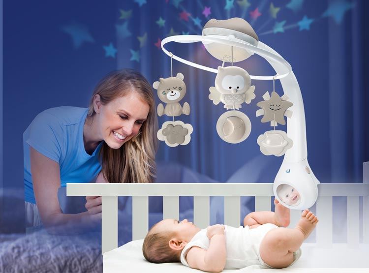 Movil Para Bebe Infantino 3 En 1 Projector Musical Mobile