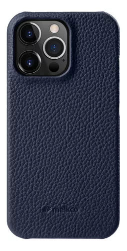 Funda De Cuero Genuino Melkco Iphone 15 Pro / 14 Plus 13 12 Azul Oscuro