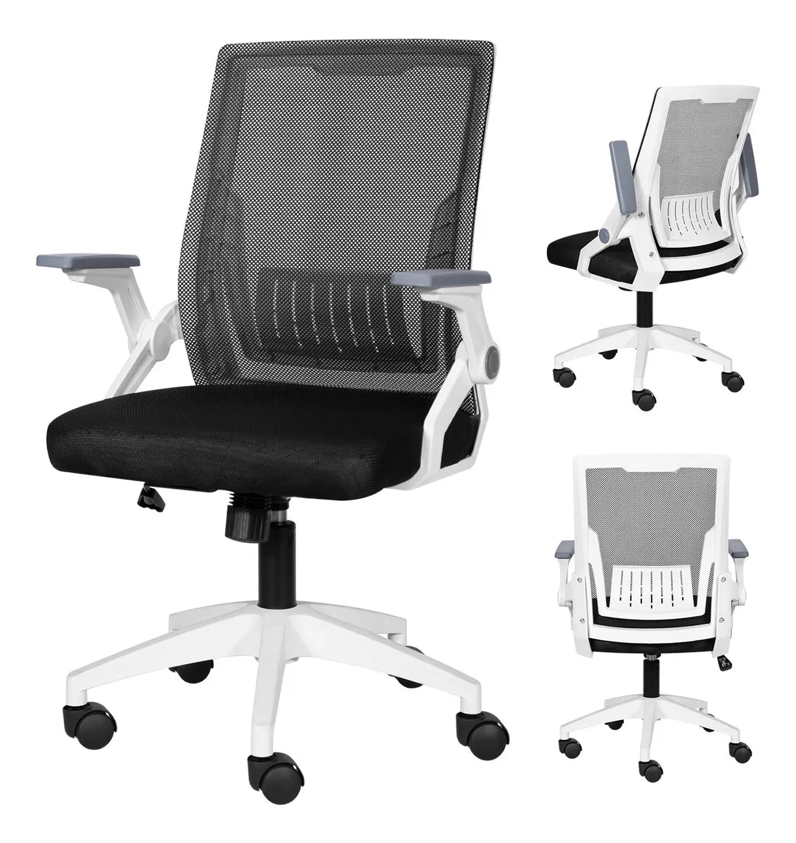 Silla Escritorio Ergonomica Vidita Rbcl24110601 Blanco -Negro