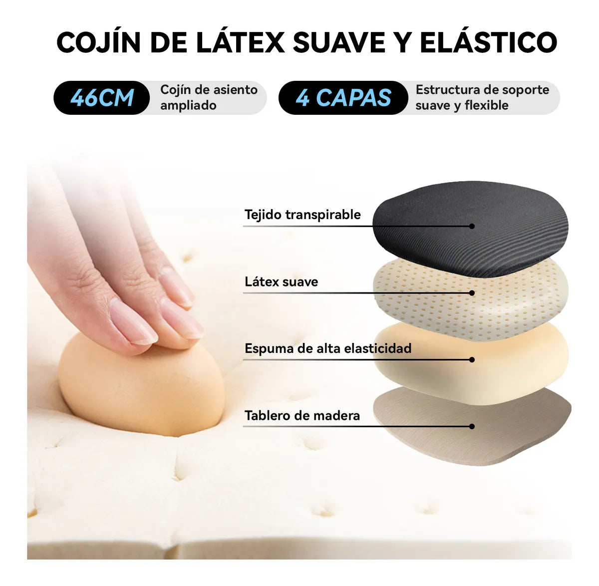 Silla Escritorio Ergonomica Vidita Rbcl24110601 Blanco -Negro