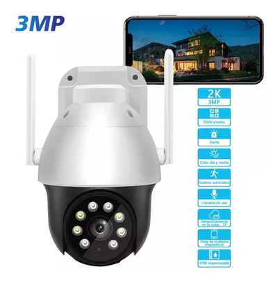 Camara Ip De Seguridad De Exterior Generico 2K Wifi Foco Camara 3Mp Q811 Blanco