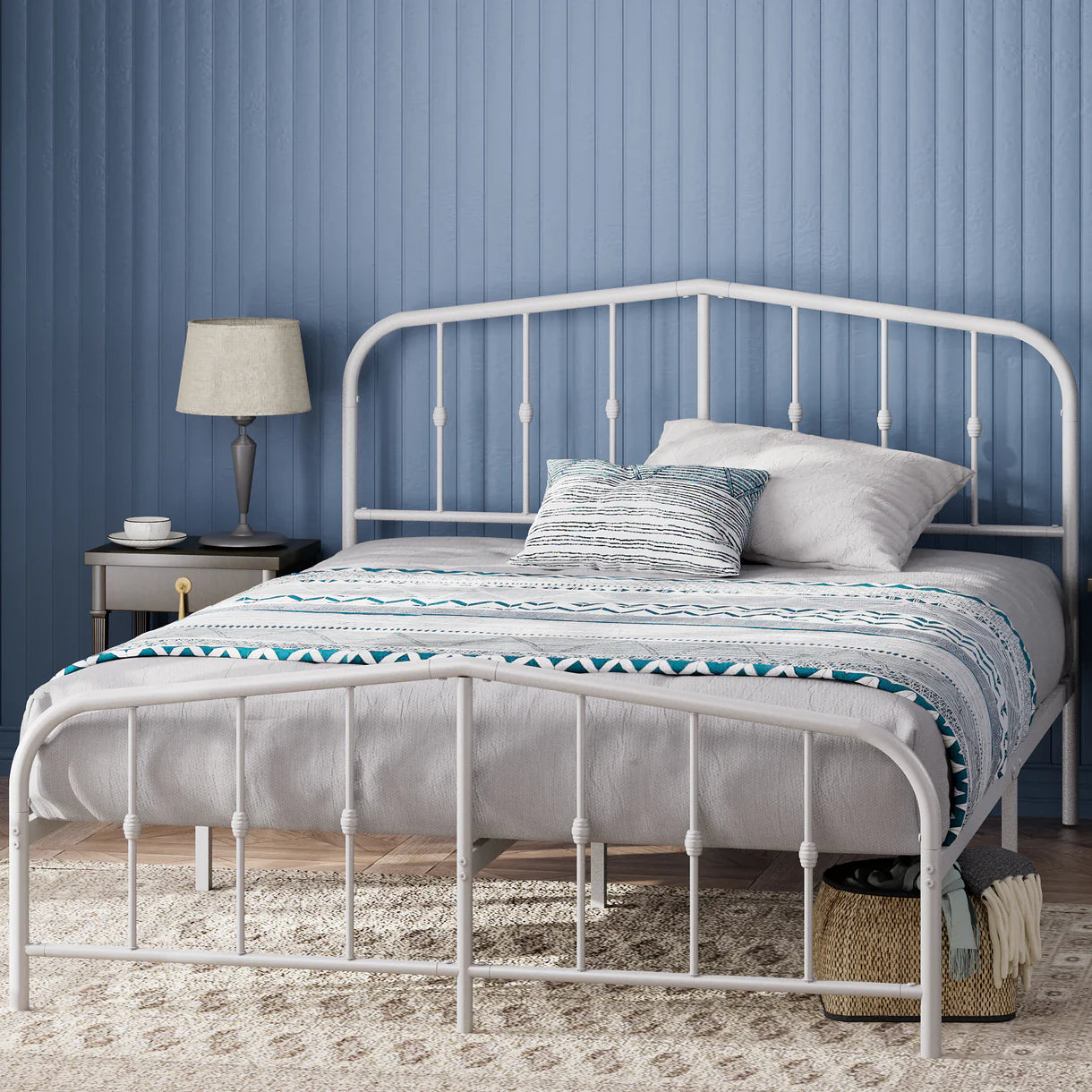 Base de Cama 2 Plazas con Respaldo ZINUS Heidi Blanco