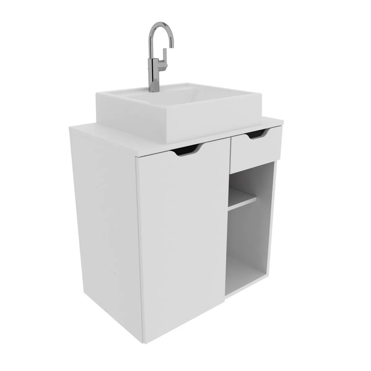 Mueble de Baño Aéreo 1 Cajón y 1 Puerta con Lavamanos, TecnoMobili BN3605.0001