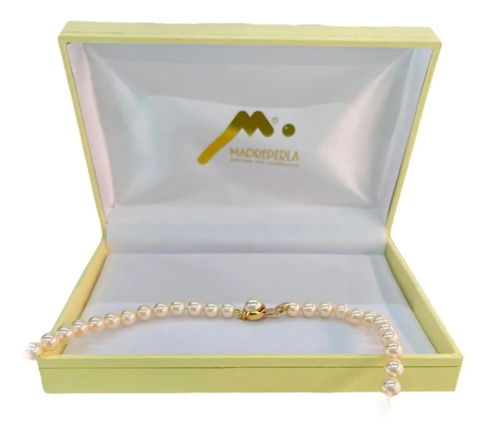 Collar  De Perlas  De Mallorca Madreperla Banado En Oro 45 Cm
