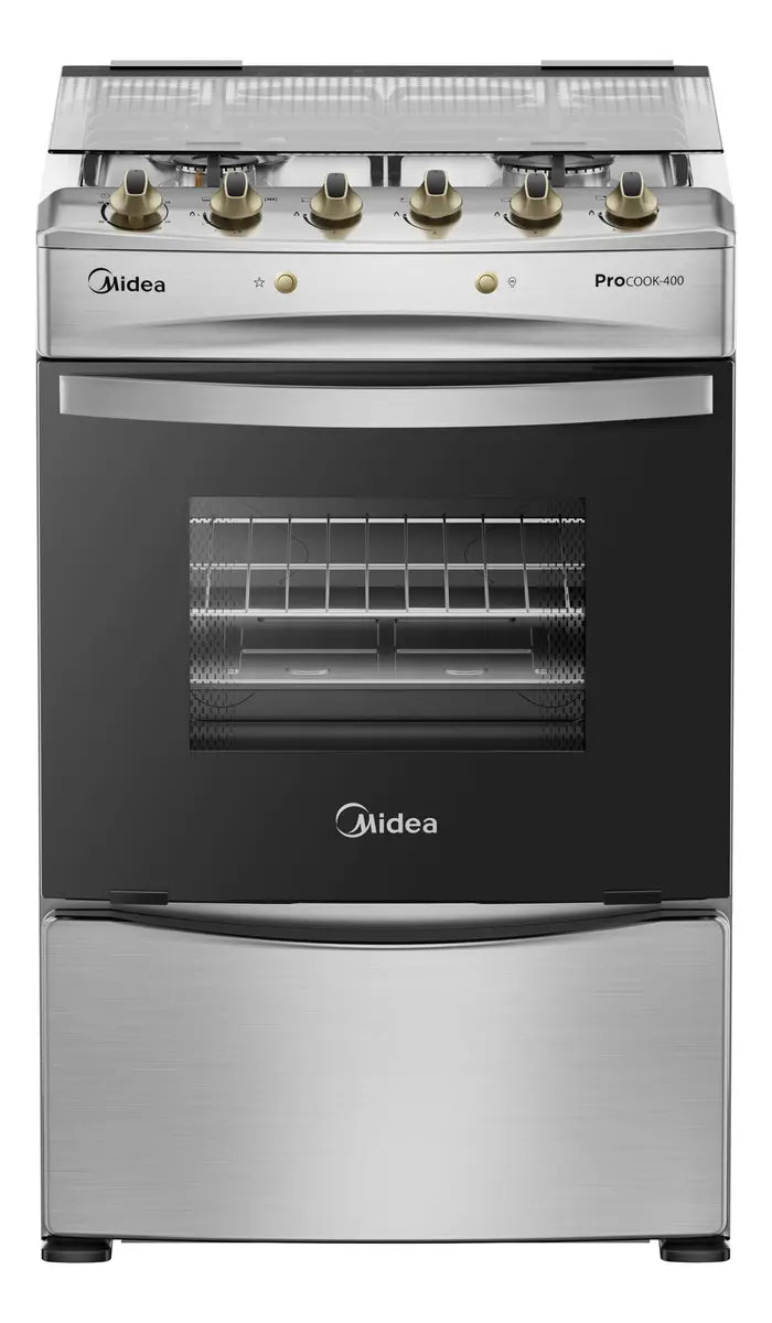 Cocina a Gas 4 Platos Midea MCG-4QPI24NS, Gris