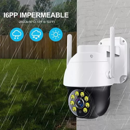 Camara De Seguridad Exterior Generico 2K Wifi Vigilancia Alarma 3Mp Blanco