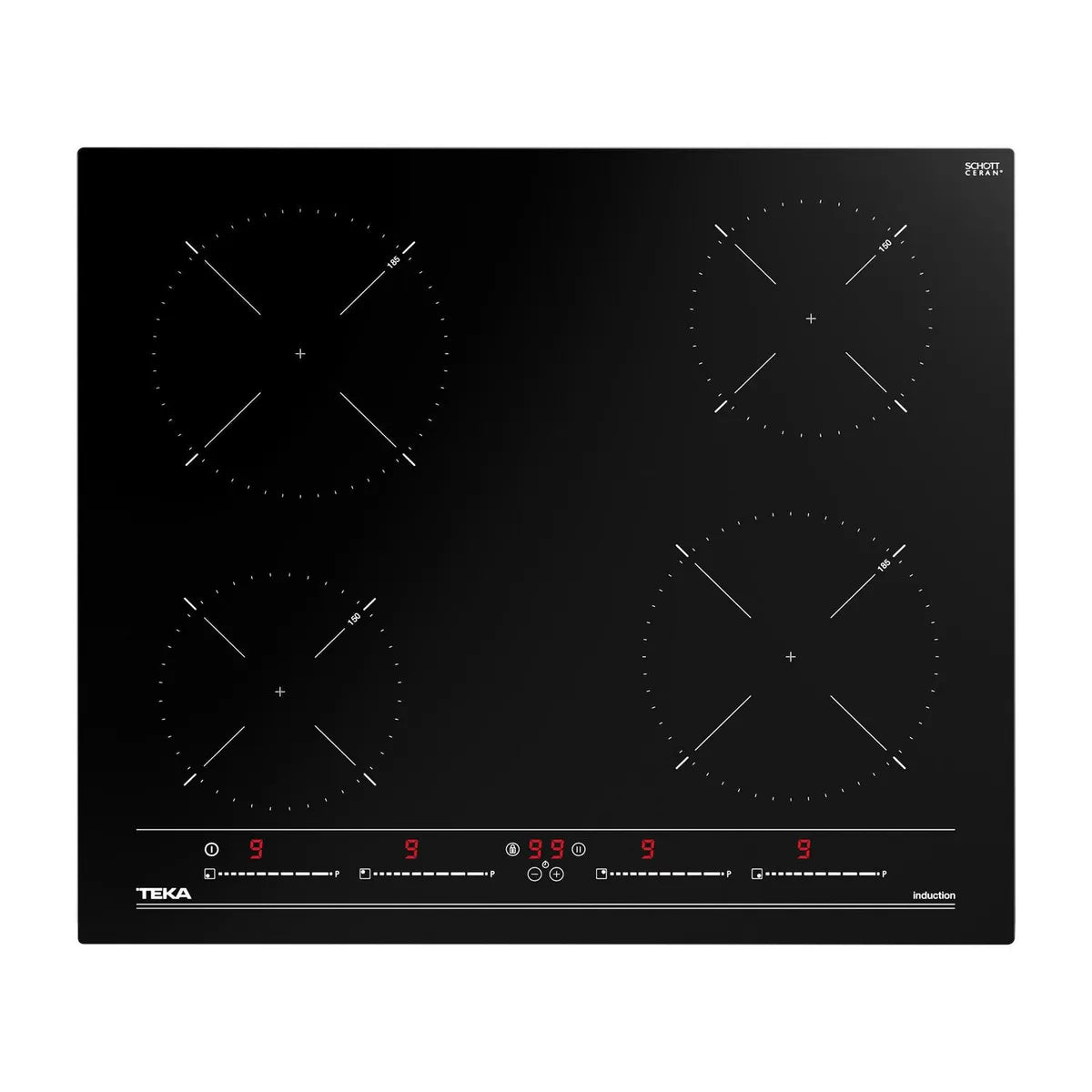 Encimera de Inducción Teka IBC 64010 BK MSS 4 Quemadores, Negro