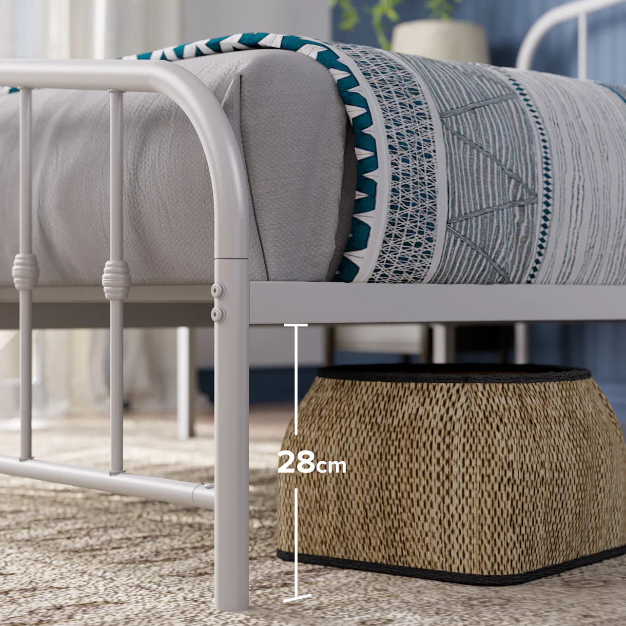 Base de Cama 2 Plazas con Respaldo ZINUS Heidi Blanco