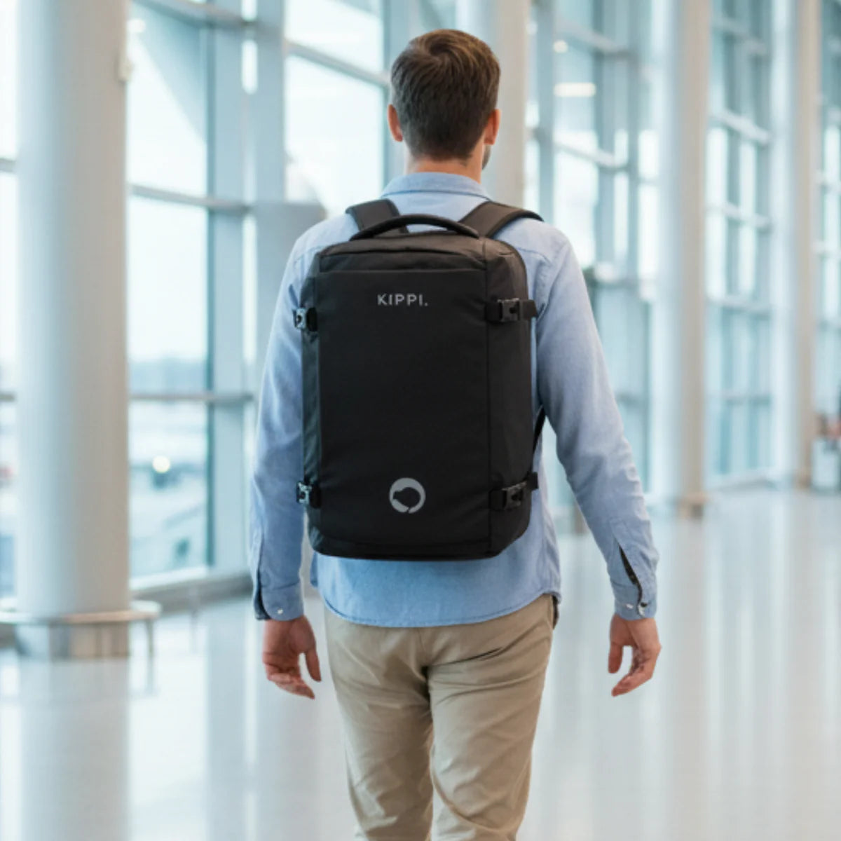 Mochila  Travel Kippi Repelente Al Agua Negro 33 L