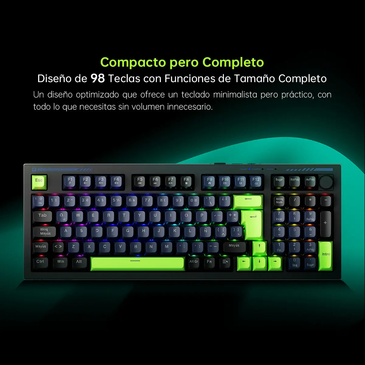 Teclado Numérico Machenike K1 Silencioso para Gaming, Negro