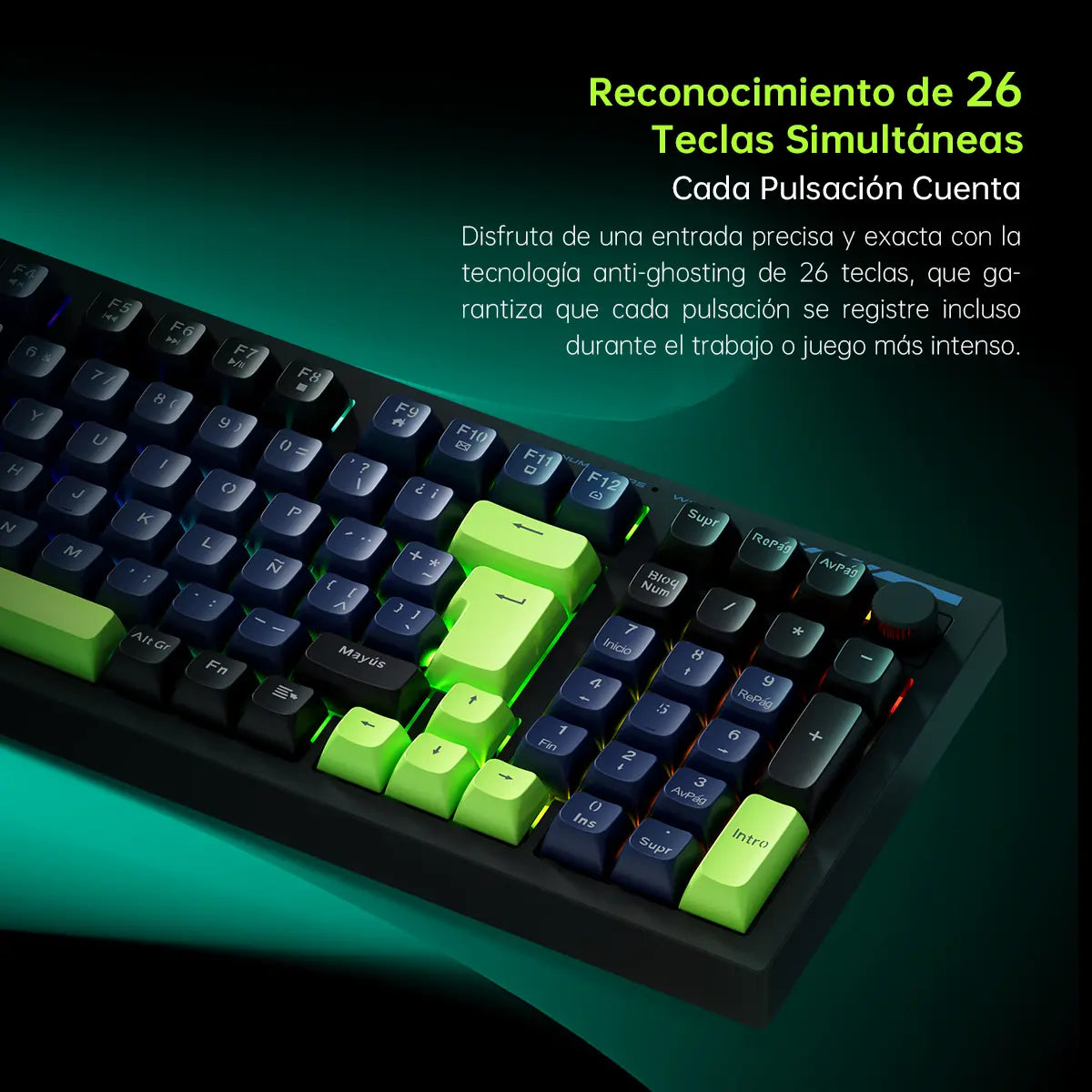 Teclado Numérico Machenike K1 Silencioso para Gaming, Negro