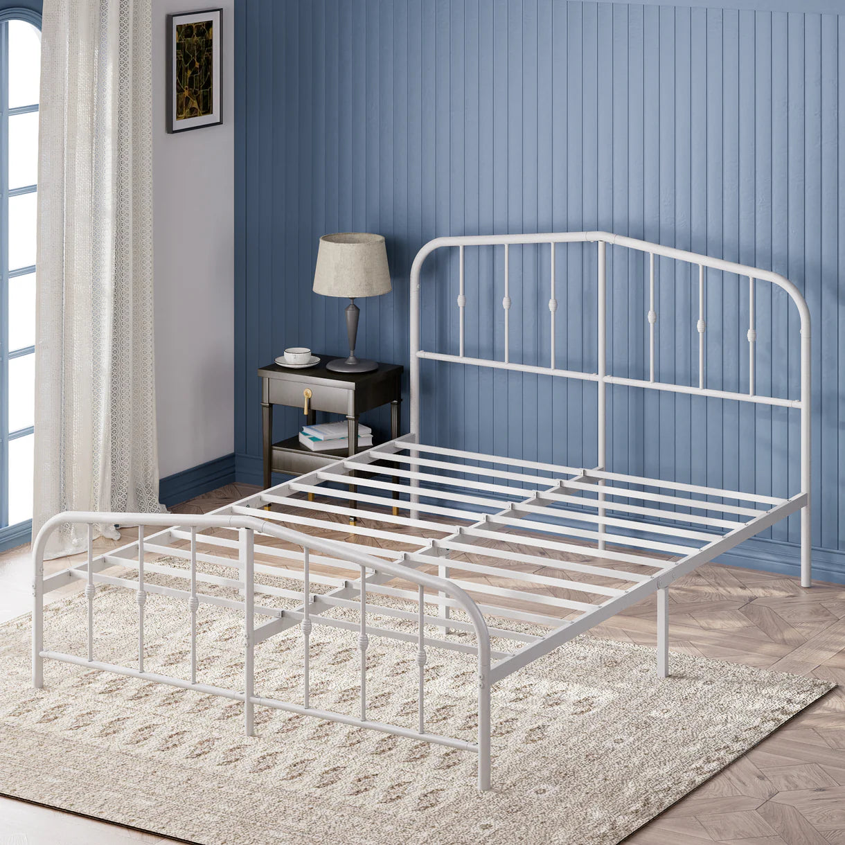 Base de Cama 2 Plazas con Respaldo ZINUS Heidi Blanco