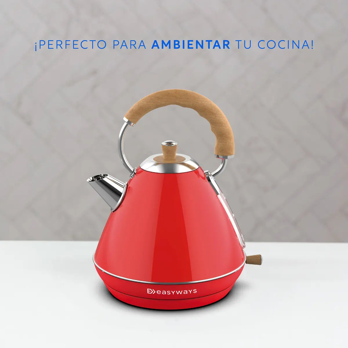Hervidor Eléctrico Easyways EWH03 1.7 Litros, Rojo