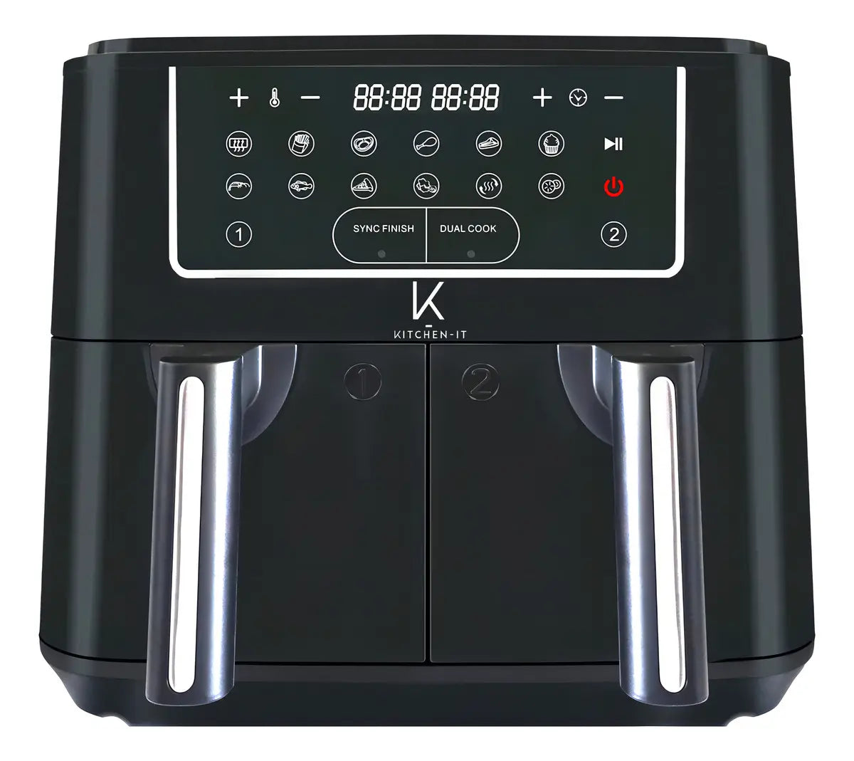 Freidora de Aire Kitchen IT Dual Doble Canasta Independiente 9 Litros